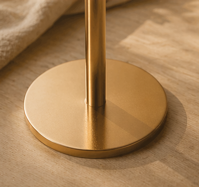 Stabkerzenhalter gold Glas geriffelt