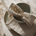 Leinen Serviette beige
