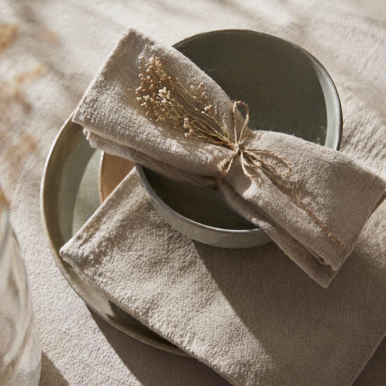 Leinen Serviette beige