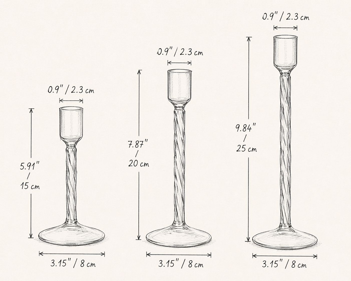 Stabkerzenhalter Glas